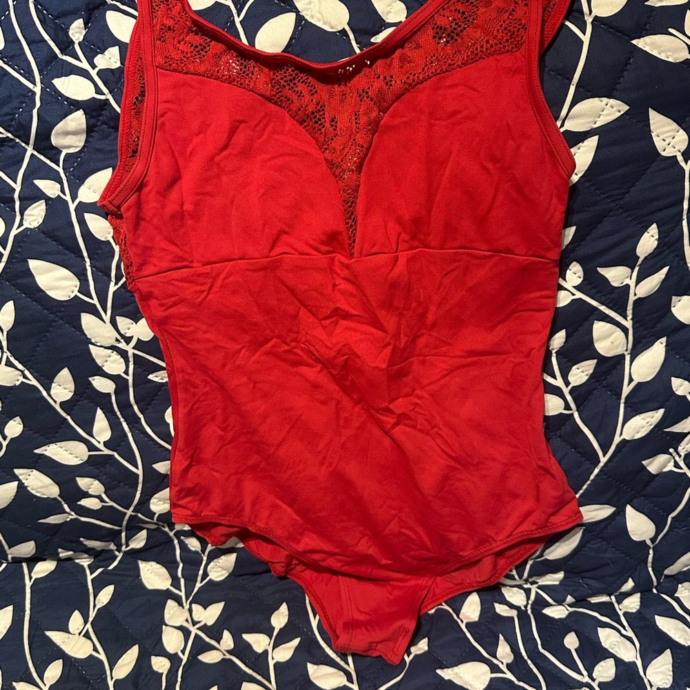 K.H. Martin Red Lace leotard